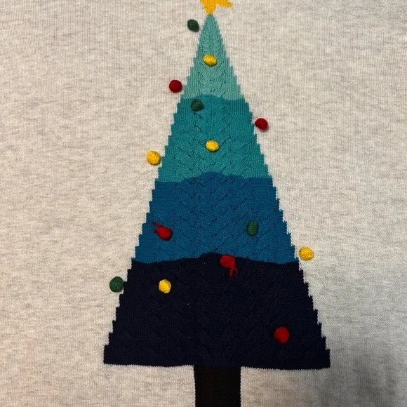 Lands' End women’s 2X Cream Sweater with Festive Design - Picture 3 of 5